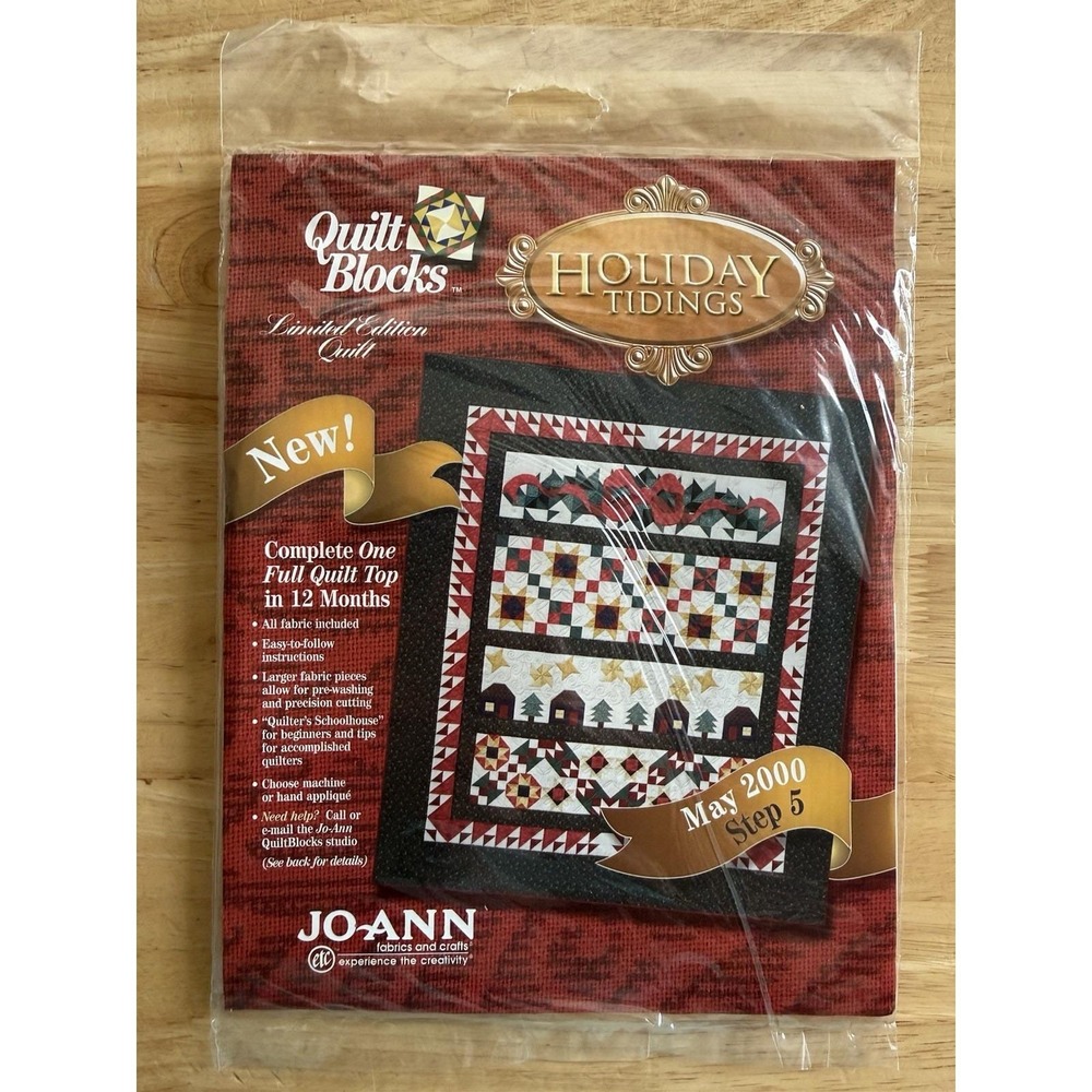 Joann MAY 2000 Limited Edition Holiday Tidings Quilt Block Of The Month NEW